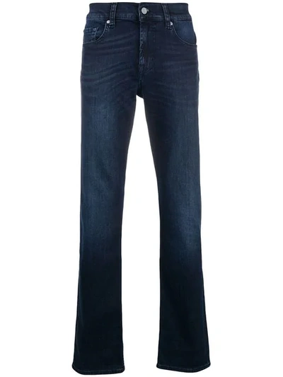Shop 7 For All Mankind Luxe Performance Straight Leg Jeans In Blue