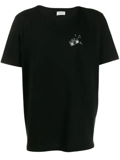 SAINT LAURENT STEREO PRINT T-SHIRT - 黑色