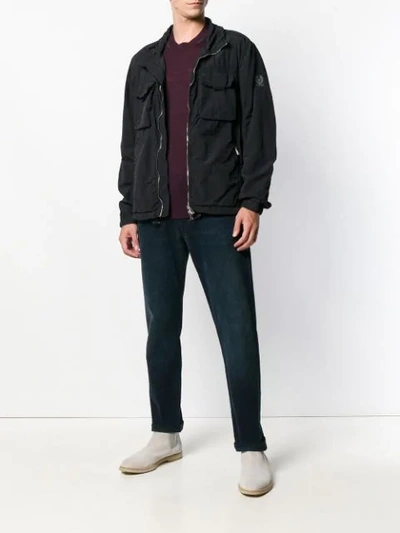 Shop Belstaff Zipped Shirt Jacket In Black