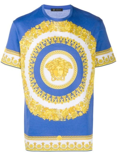 VERSACE BAROCCO PRINT T-SHIRT - 蓝色