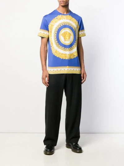 VERSACE BAROCCO PRINT T-SHIRT - 蓝色