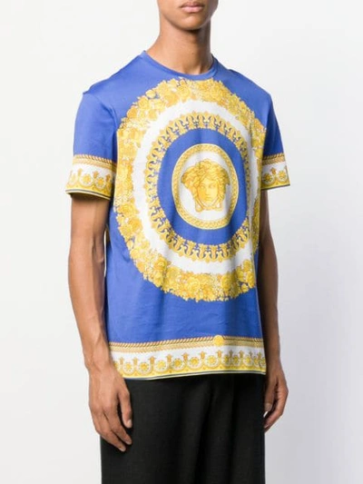 Shop Versace Barocco Print T-shirt In Blue