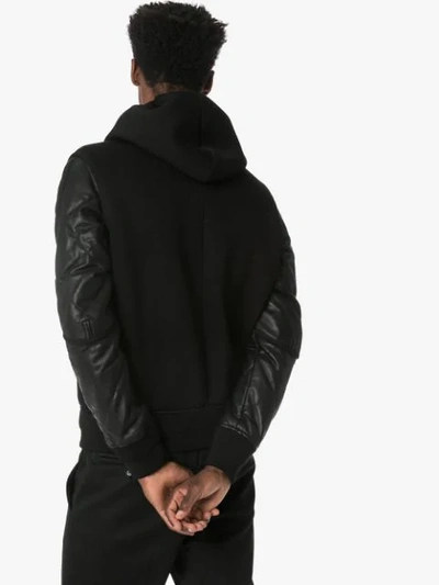 Shop Givenchy Hooded Contrasting Sleeve Jacket - Black