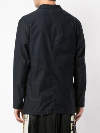 Shop Yohji Yamamoto Washed Cotton Twill Jacket In Navy