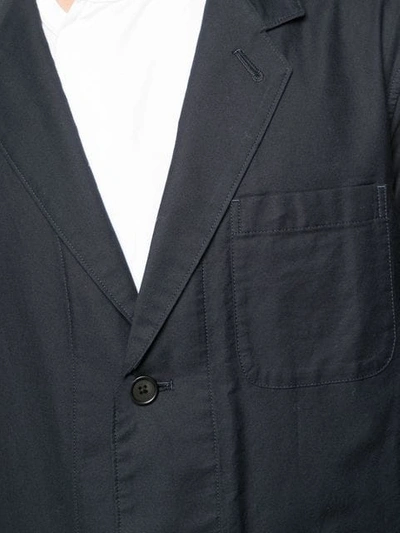 Shop Yohji Yamamoto Washed Cotton Twill Jacket In Navy