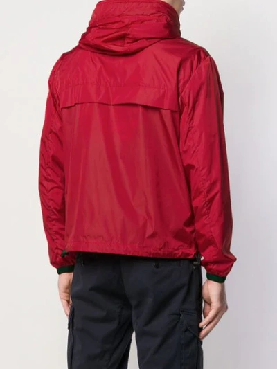 Shop Moncler Hooded Zip-up Jacket In Red