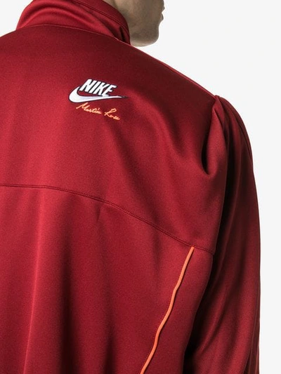 Shop Nike X Martine Rose Maroon Zip Up Track Jacket In Red