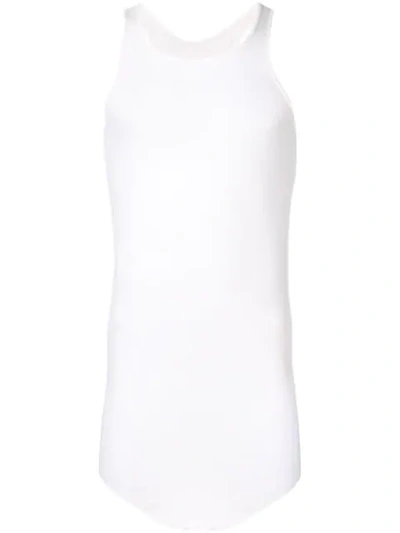 Shop Rick Owens Curved Hem Top In White