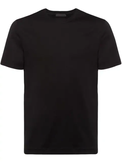 Prada Stretch Cotton T-shirt In Black