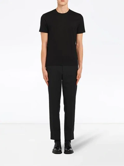 Shop Prada Round Neck T-shirt In Black