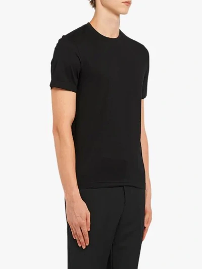 Prada Stretch Cotton T-shirt In Black