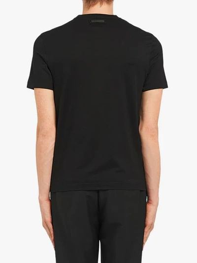 Prada Stretch Cotton T-shirt In Black