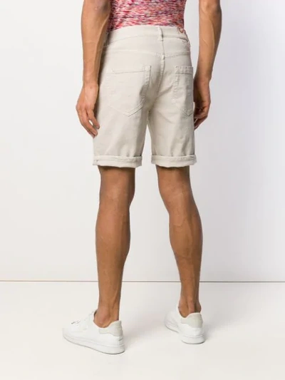Shop Dondup Short Denim Shorts In Neutrals