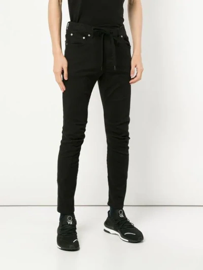 Shop Attachment Drawstring-waist Biker Trousers In Black