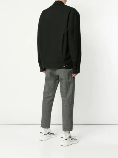 Shop Song For The Mute Chain Detail Shirt Jacket - Black