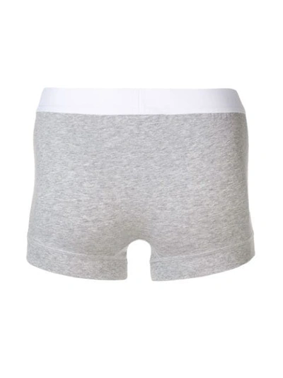 Shop Dsquared2 Contrasting Logo Print Boxers In Grey
