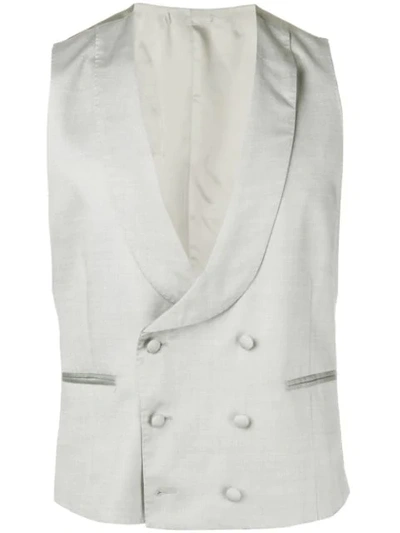 Shop Dell'oglio Double-breasted Waistcoat In Gray