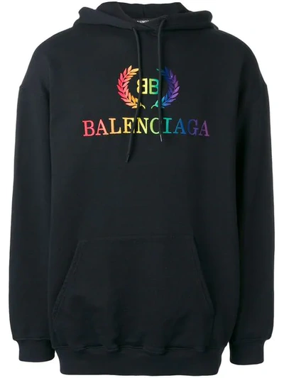 BALENCIAGA BB BALENCIAGA HOODIE - 黑色