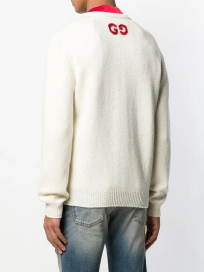 Shop Gucci Cable-knit Sweater In White
