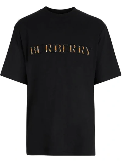 Shop Burberry Check Logo T In A1189