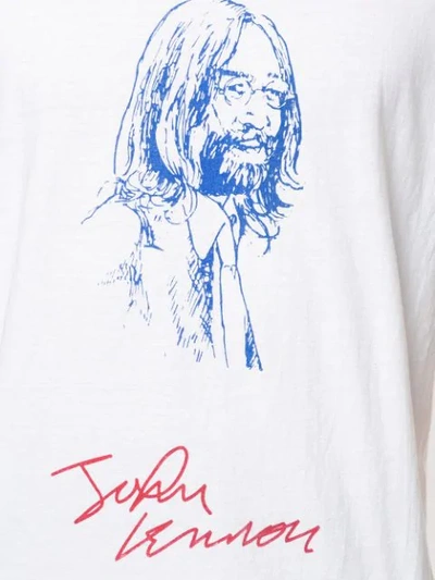 Pre-owned Fake Alpha Vintage John Lennon Print T-shirt In White