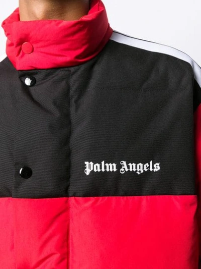 Shop Palm Angels Oversized Padded Coat In Red