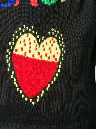 Shop Versace Heart Detail Sweater In Black