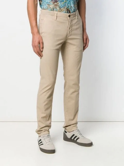 Shop Incotex Slim Chino Trousers In Neutrals