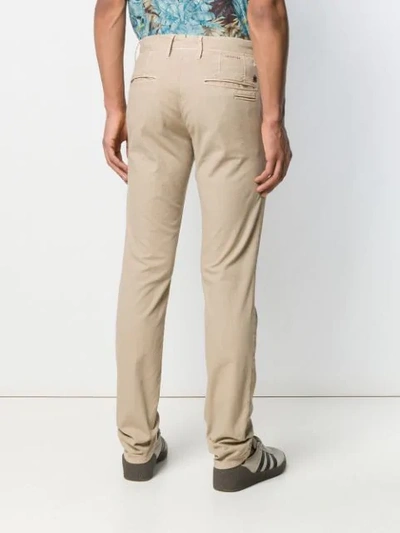 Shop Incotex Slim Chino Trousers In Neutrals