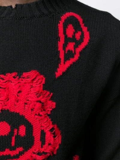 Shop Marcelo Burlon County Of Milan Doodle-stitch Knitted Jumper In Black