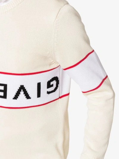 Shop Givenchy Upside Logo Band Cotton Jumper In 130 White
