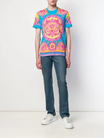 VERSACE BAROCCO PRINT T-SHIRT - 蓝色