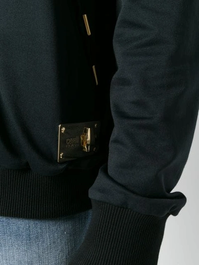 Shop Cavalli Class Zipped Bomber Jacket In Black