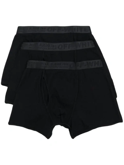 Shop Off-white Three-pack Logo-tape Boxer Briefs In Black