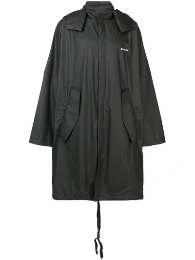 Shop Ambush Zipped Hooded Coat In Black