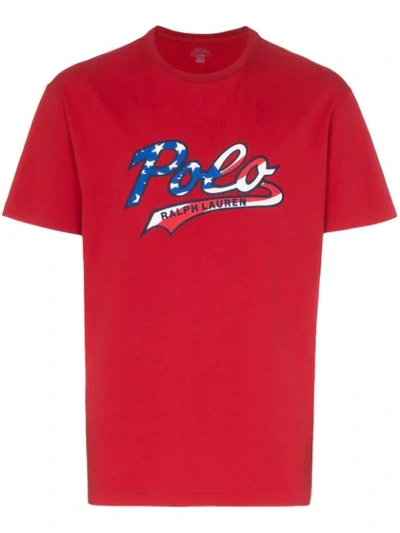 Shop Polo Ralph Lauren Logo Printed T-shirt In Red