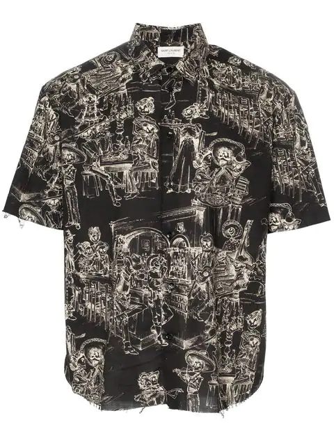 saint laurent skeleton shirt