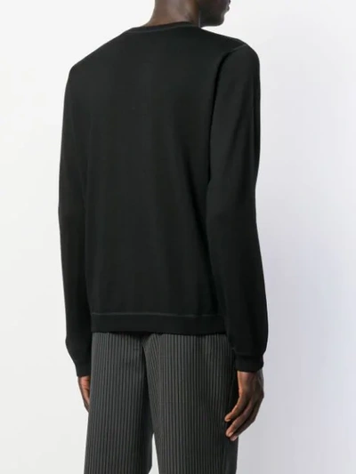 Shop Prada Crew Neck Sweater - Schwarz In Black