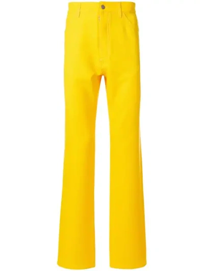 Shop Maison Margiela Straight Cut Jeans In Yellow