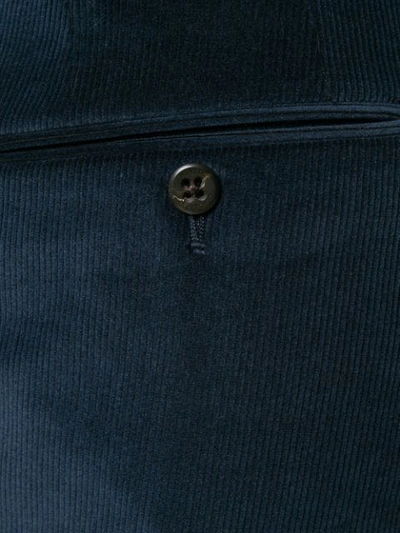Shop Corneliani Corduroy Trousers In Blue
