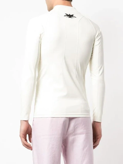 Shop Sankuanz Longsleeved Fitted T-shirt In White