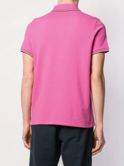 Shop Moncler Short Sleeved Polo Shirt In Pink