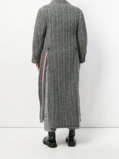 Shop Thom Browne Horseshoe-knit Wool Chesterfield Overcoat - Grey