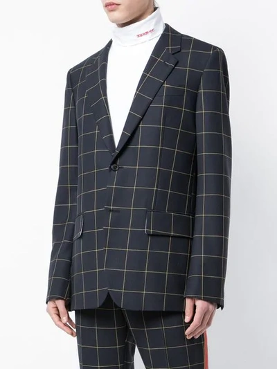 CALVIN KLEIN 205W39NYC CHECK FORMAL BLAZER - 蓝色