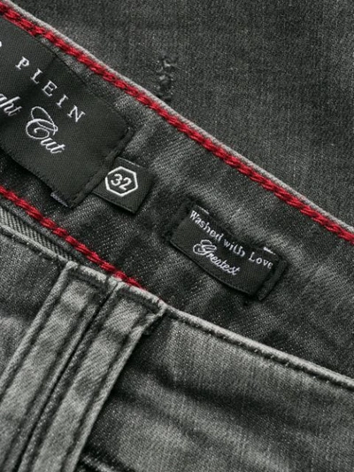 Shop Philipp Plein Gerade 'statement' Jeans In Grey