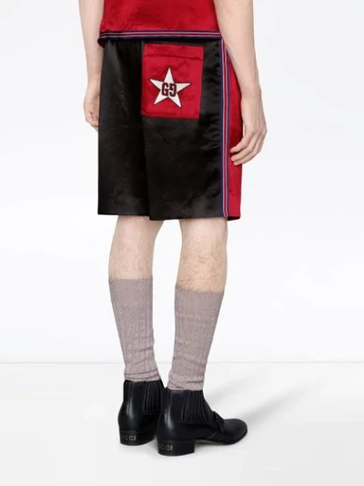 Shop Gucci Gg Star Track Shorts In Red
