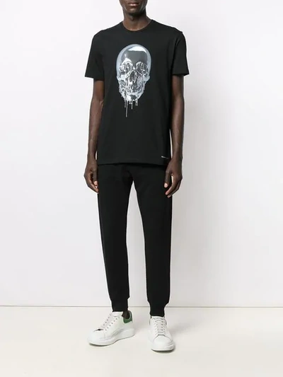 Shop Alexander Mcqueen Metallic Skull Print T-shirt In Black