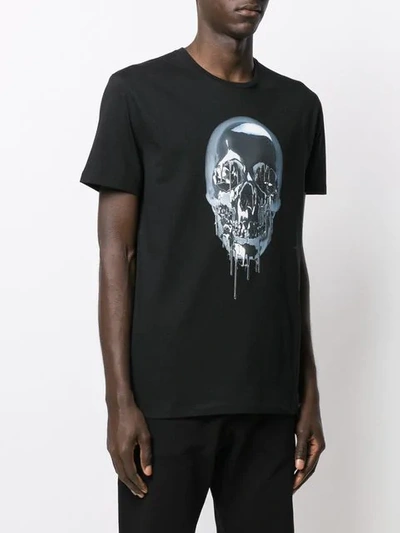 Shop Alexander Mcqueen Metallic Skull Print T-shirt In Black