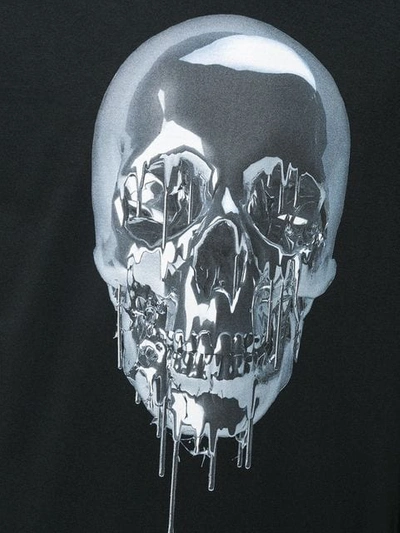 Shop Alexander Mcqueen Metallic Skull Print T-shirt In Black