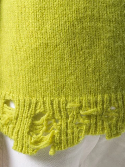 Shop Stella Mccartney Distressed Detail Sweater In Yellow